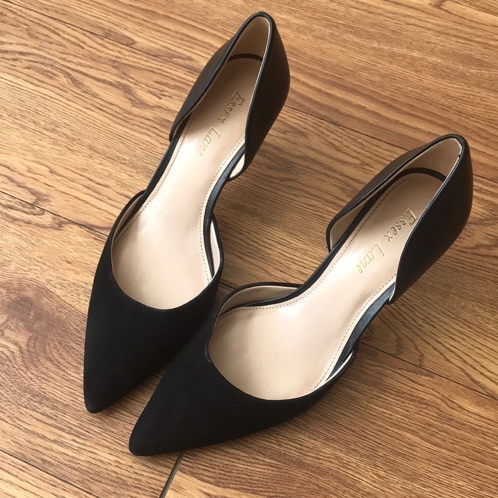 Black Essex lane pointy toe heels
